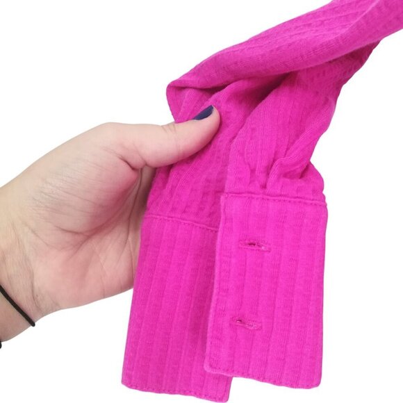 Boden Pink Button Front Seersucker Long Sleeve Blouse Size 4 Stretch Cotton - Picture 9 of 12